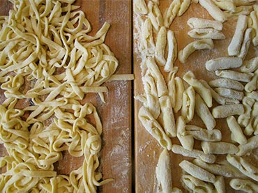 Cicatielli and tagliatelle